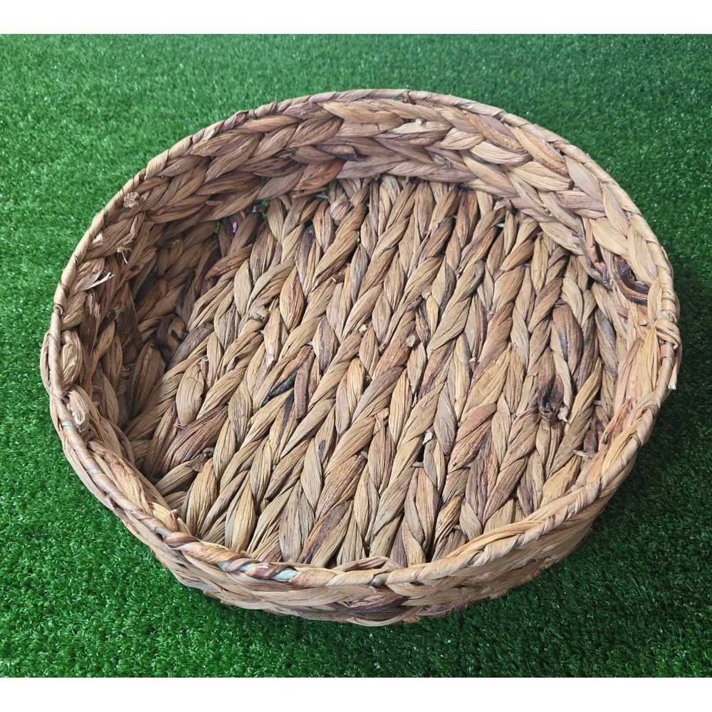 Round Water Hyacinth Woven Decorative Storage Basket 13"